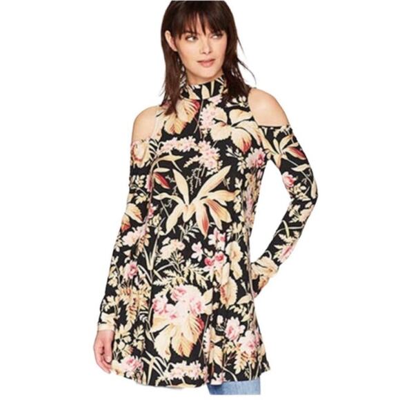Show Me Your‎ Mumu Brady Botanical Cold Shoulder Tunic Mini Dress Size M - Picture 6 of 10